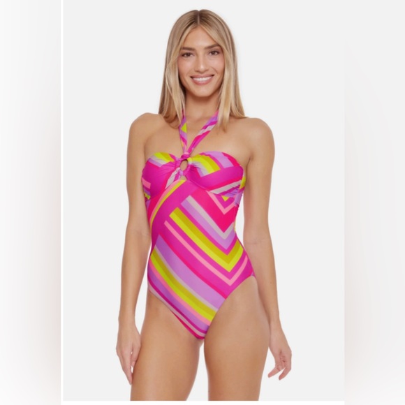 NEW! Trina Turk Bandeau One Piece Size Swimsuit 14 - Picture 1 of 4